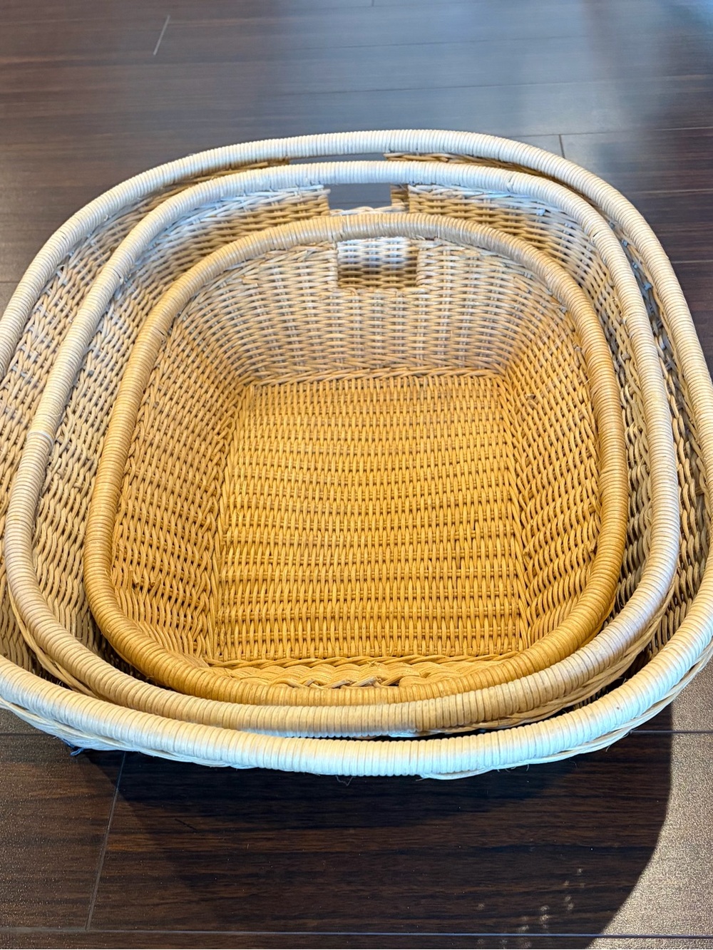 Woven Rattan Nesting Baskets set of 3 pcs